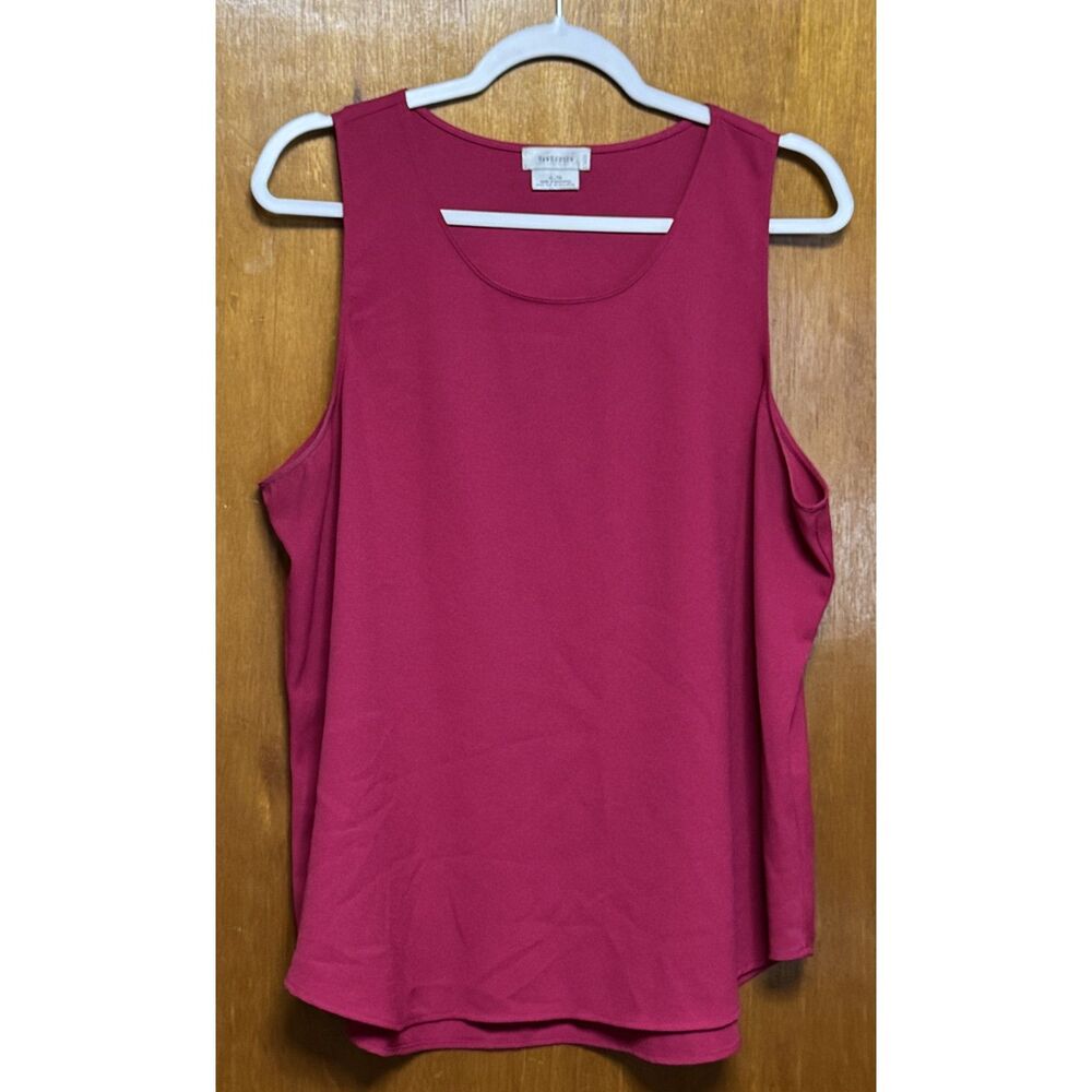 Magenta Sleeveless Blouse by Van Heusen – Size XL – Lightweight Polyester Top